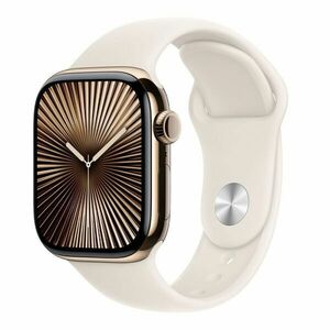 Apple Watch Series 10 GPS + Cellular 46mm Gold Titanium Case with Starlight Sport Band - M/L *Renovovaný* obraz
