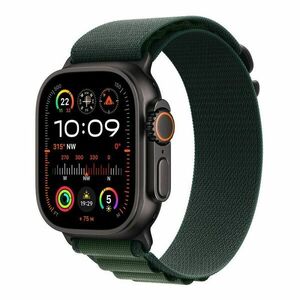 Apple Watch Ultra 2 GPS + Cellular 49mm Black Titanium Case with Dark Green Alpine Loop - Large obraz