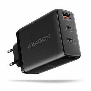 AXAGON ACU-DPQ100, GaN nabíjačka do siete 100W, 3x port (USB-A + dual USB-C), PD3.0/PPS/QC4+/Apple, čierná obraz