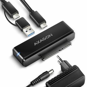 AXAGON ADSA-FPX, USB-C 10Gbps - SATA 6G, 2.5"/3.5" SSD/HDD FAST PORT X adaptér, vrátane AC napáječe obraz