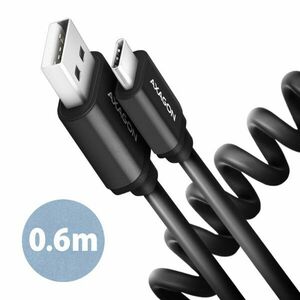 AXAGON BUCM-AM10TB, TWISTER kabel USB-C USB-A, 0.6 m, USB 2.0, 3A, ALU, tpe, černý obraz
