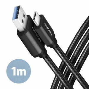AXAGON BUCM3-AM10AB, SPEED kabel USB-C USB-A, 1 m, USB 3.2 Gen 1, 3A, ALU, opletenie, černý obraz