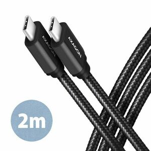 AXAGON BUCM3-CM20AB, SPEED kabel USB-C USB-C, 2 m, USB 3.2 Gen 1, PD 60W 3A, ALU, opletenie, černý obraz