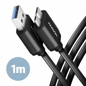 AXAGON BUMM3-AM10AB, SPEED kabel Micro-B USB USB-A, 1 m, USB 3.2 Gen 1, 3A, ALU, tpe, černý obraz