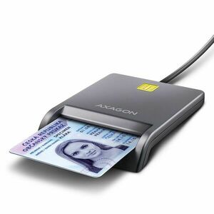 AXAGON CRE-SM3T, USB-A FlatReader čítačka kontaktných kariet ID card (eID klient), kabel 1.3 m obraz