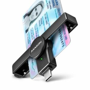 AXAGON CRE-SMPC, USB-C PocketReader čítačka kontaktných kariet ID card (eID klient) obraz