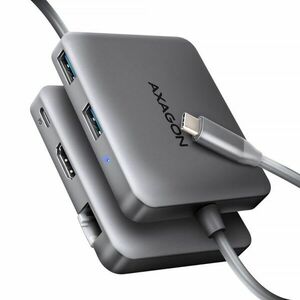 AXAGON HMC-5HL USB 5Gbps hub, 2x USB-A, HDMI 4k/60Hz, RJ-45 GLAN, PD 100W, kabel USB-C 20 cm obraz