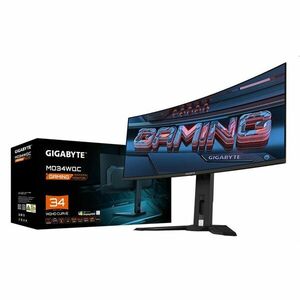 GIGABYTE LCD MO34WQC GAMING Monitor 34" WQHD 3440x1440, OLED 1800R, 175Hz, 2xHDMI, DP, USB-C PD, USB HUB, Speakers obraz