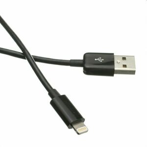 Kábel C-TECH USB 2.0 Lightning (IP5 a vyšší) nabíjací a synchronizačný kábel, 1m, černý obraz