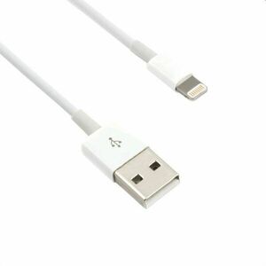Kábel C-TECH USB 2.0 Lightning (IP5 a vyšší) nabíjací a synchronizačný kábel, 2m, bílý obraz