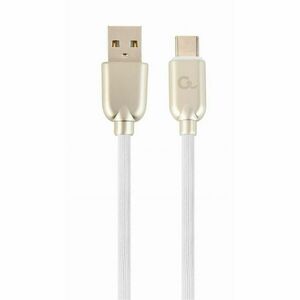 kabel CABLEXPERT USB 2.0 AM na Type-C kabel (AM/cm), 2 m, pogumovaný, bílý, blister, PREMIUM QUALITY obraz