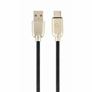 kabel CABLEXPERT USB 2.0 AM na Type-C kabel (AM/cm), 2 m, pogumovaný, černý, blister, PREMIUM QUALITY obraz