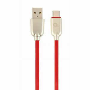 kabel CABLEXPERT USB 2.0 AM na Type-C kabel (AM/cm), 2 m, pogumovaný, červený, blister, PREMIUM QUALITY obraz