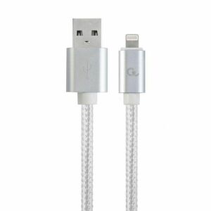 kabel CABLEXPERT USB 2.0 Lightning (IP5 a vyšší) nabíjací a synchronizačný kabel, opletený, 1, 8 m, stříbrný, blister obraz