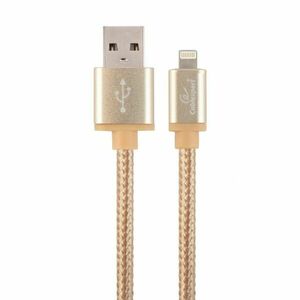 kabel CABLEXPERT USB 2.0 Lightning (IP5 a vyšší) nabíjací a synchronizačný kabel, opletený, 1, 8 m, zlatý, blister obraz