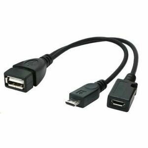 kabel CABLEXPERT USB AF/micro BM + micro BF, OTG + dobíjanie, 15 cm, pre tablety a smartphone obraz