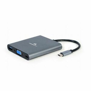 kabel CABLEXPERT USB-C 6-in-1 multi-port adaptér (Hub3.1 + HDMI + VGA + PD + čtečka kariet + stereo audio) obraz