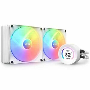 NZXT AIO liquid cooler CPU Kraken 280 ELITE RGB / 2x140mm fan / 4-pin PWM / LCD display / white obraz