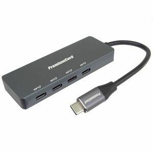 PremiumCord 5G SuperSpeed Hub USB-C na 4x USB 3.2 C Aluminum obraz