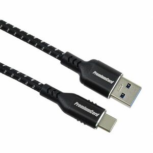 PremiumCord kábel USB-C - USB 3.0 A (USB 3.2 gen1, 3A, 5Gbit/s) bavlnený oplet a hliníkové konektory 1m obraz