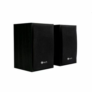 Repro C-TECH SPK-09, 2.0, dřevěné, černé, USB obraz