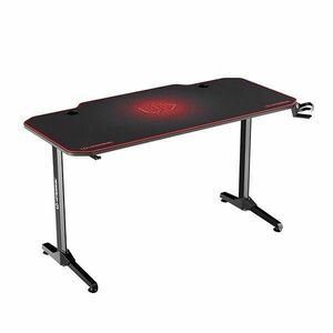 ULTRADESK herní stůl FRAG - RED, 140x66 cm, 76 cm, s XXL podložkou pod myš, s ultradesk BEAM, držák sluchátek obraz