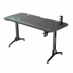 ULTRADESK herní stůl GRAND BLUE, 160x75 cm, 70-80 cm, 3 úrovne výšky, s XXL podložkou pod myš, držák sluchátek obraz