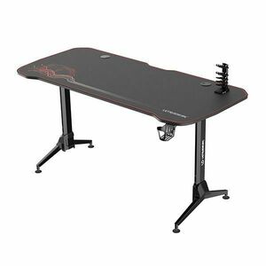 ULTRADESK herní stůl GRAND RED, 160x75 cm, 70-80 cm, 3 úrovne výšky, s XXL podložkou pod myš, držák sluchátek obraz