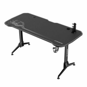 ULTRADESK herní stůl GRAND WHITE, 160x75 cm, 70-80 cm, 3 úrovne výšky, s XXL podložkou pod myš, držák sluchátek obraz