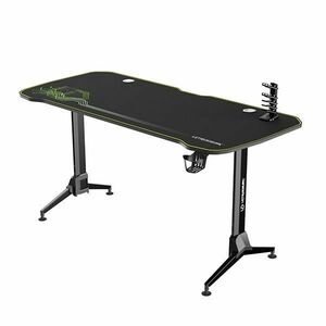 ULTRADESK herní stůl GRAND YELLOW-GREEN, 160x75 cm, 70-80 cm, 3 úrovne výšky, s XXL podložkou pod myš, držák sluchátek obraz
