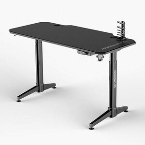 ULTRADESK herní stůl LEVEL BLACK, 140x66 cm, 72-124 cm, elektricky nastaviteľná výška, s XXL podložkou pod myš obraz