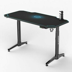 ULTRADESK herní stůl LEVEL BLUE, 140x66 cm, 72-124 cm, elektricky nastaviteľná výška, s XXL podložkou pod myš obraz