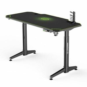 ULTRADESK herní stůl LEVEL GREEN, 140x66 cm, 72-124 cm, elektricky nastaviteľná výška, s XXL podložkou pod myš obraz