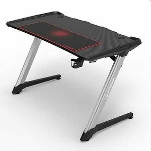 ULTRADESK herní stůl RACER, 120X64 cm, 77 cm, RGB podsvietenie, so 4 XXL podložkami pod myš, s 2 hákmi pre slúchadlá obraz
