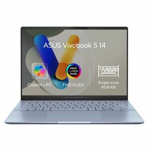 ASUS Vivobook S 14/Core U7-256V/16GB/1TB SSD/Intel UMA/14"OLED/Win11Home/Blue obraz