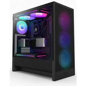 NZXT case H5 Flow RGB / 360 mm RGB core fan / mesh / Black obraz