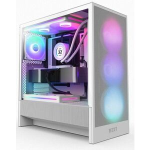 NZXT case H5 Flow RGB / 360 mm RGB core fan / mesh / White obraz
