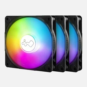 InWin Case fan Luna AL120, 120mm, ARGB, Black (Triple pack+ ARGB Controler) obraz