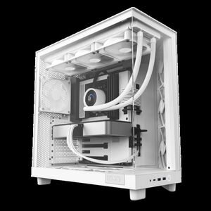 NZXT case H6 Flow / 3x120 mm fan / glass / mesh panel / white obraz