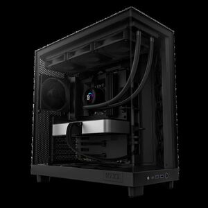 NZXT case H6 Flow / 3x120 mm fan / tempered glass / mesh panel / black obraz