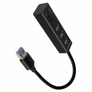 AXAGON HMA-CR3A, hub USB 3.2 Gen 1, 3x porty USB-A + čítačka kariet SD/microSD, kovový, kábel USB-A 20cm obraz