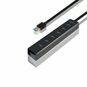AXAGON HUE-SA7BP, 4x USB 3.0 ALU CHARGING hub, vr. AC adaptéra, kábel USB-A 40cm obraz