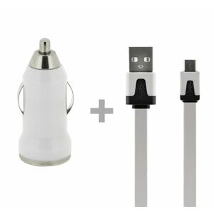 Autonabíječka 4-OK + Datový kabel USB, 1AMP, bílá obraz