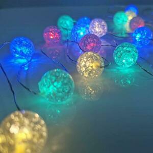 ACA Lighting baňky, 20 LED dekorační řetěz, RGBY, stříbrný měďený drát na baterie 2xAA, IP20, 2m+10cm, 1.2W X01203116 obraz