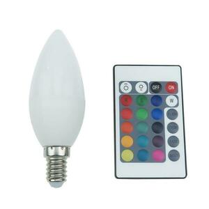 ACA Lighting LED SMD CANDLE E14 230V 4W IR RGB+3000K 120st. 300Lm Ra80 C37414RGBWN obraz
