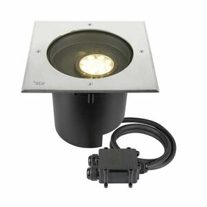 BIG WHITE (SLV) DASAR® XL svítidlo do země, asymetrické, 3000K, 70°/40°, IP65/IP67, čtvercové, nerezová ocel / černá 1009171 obraz