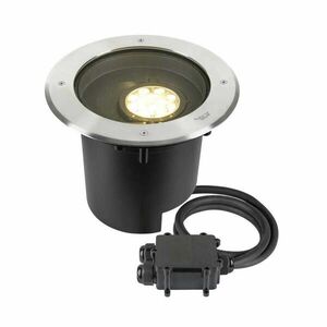 BIG WHITE (SLV) DASAR® XL svítidlo do země, asymetrické, 3000K, 70°/40°, IP65/IP67, kulaté, nerezová ocel / černá 1009170 obraz
