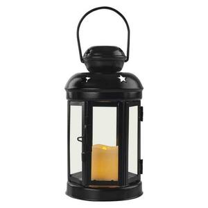 EMOS LED lucerna černá, kulatá, 18, 5 cm, 1x CR2032, vnitřní, vintage, časovač DCLV16 obraz