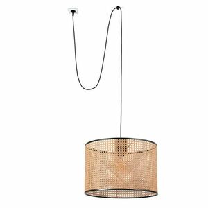 FARO MAMBO 450 závěsné svítidlo, černá/ratan, pr.450 se zástrčkou obraz