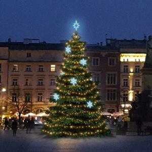 DecoLED LED světelná sada na stromy vysoké 9-11m, teplá bílá s ledově bílými dekory EFD05 obraz